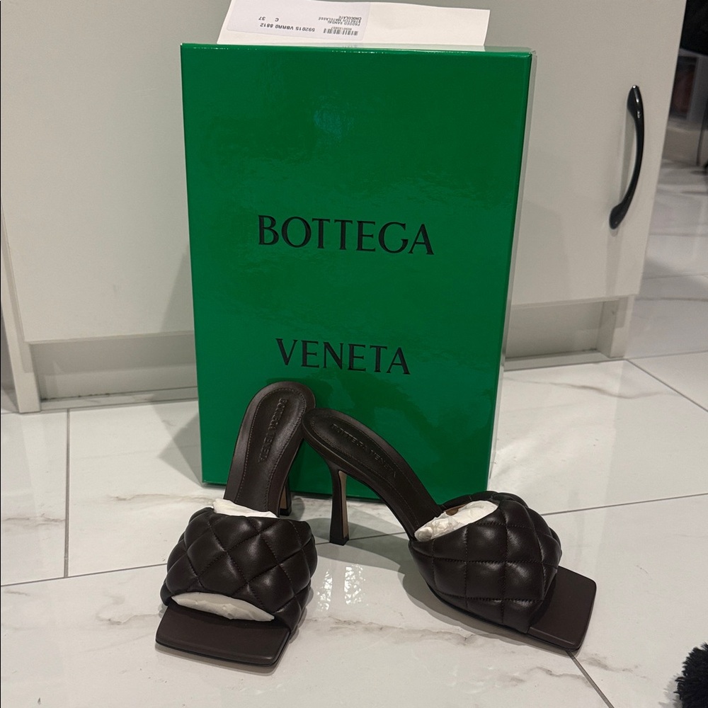 Bottega Veneta Dark Brown Quilted Heels